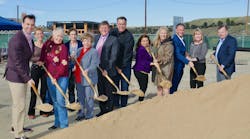 Santa Clarita Mayor Cameron Smyth along with Councilmembers and dignitaries break ground on the new bus transfer facility.