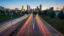 Traffic entering downtown Atlanta. Traffic entering downtown Atlanta.