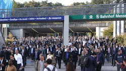 Attendees at the south entrance of the conference in 2018. Attendees at the south entrance of the conference in 2018.
