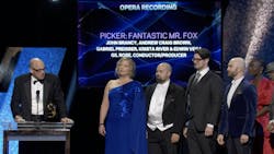 Andrew Craig Brown, third from the right, receives his first Grammy Award Jan. 26. Andrew Craig Brown, third from the right, receives his first Grammy Award Jan. 26.