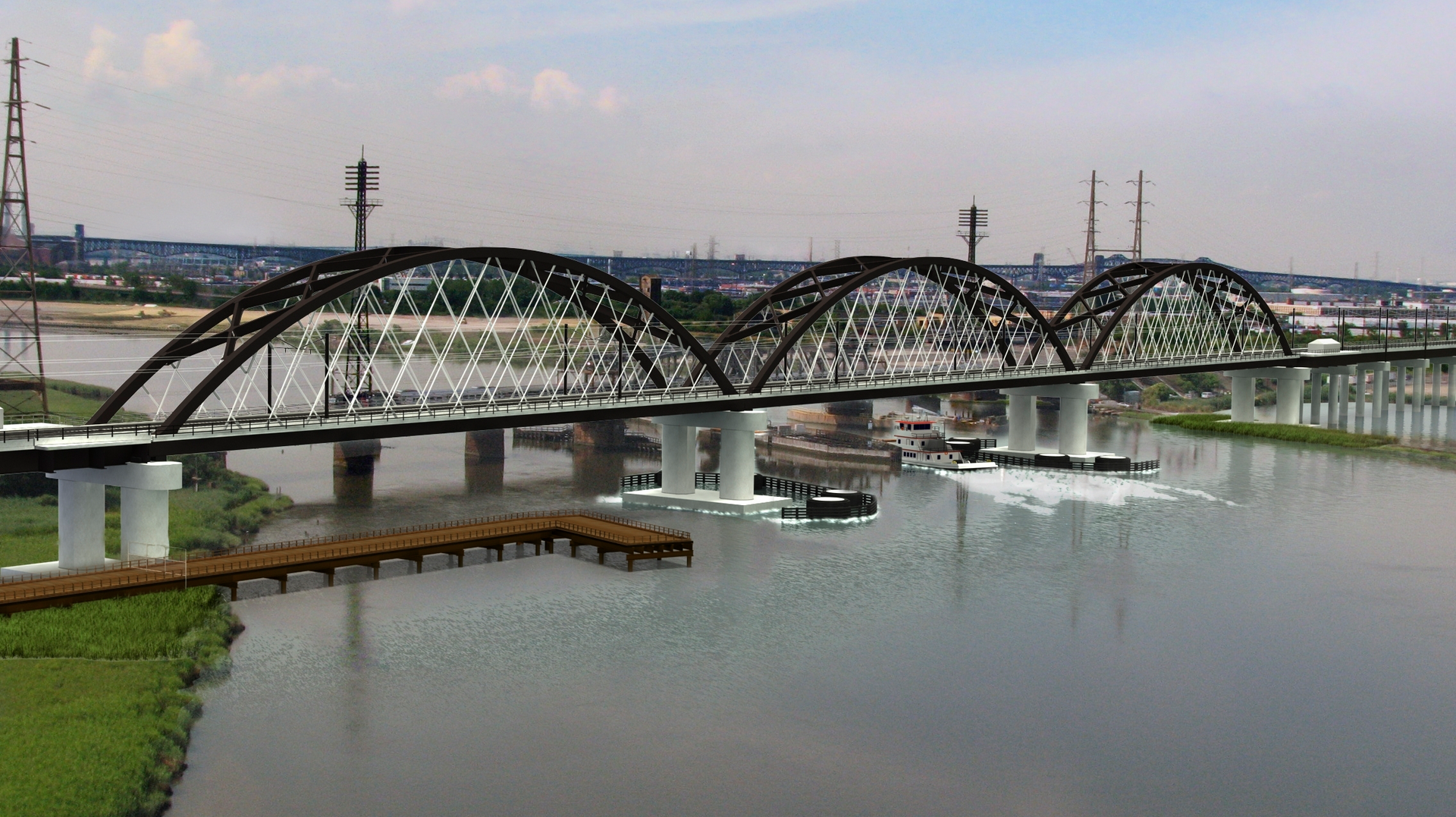 A rendering of the new Portal North Bridge.