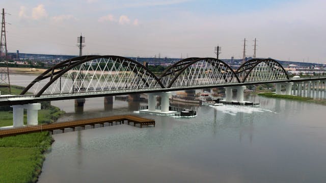 A rendering of the new Portal North Bridge.
