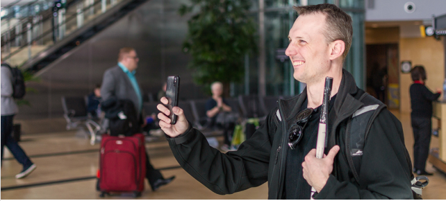 Visually impaired riders can use the Aira app to help them navigate the bus system, the international airport, the courthouse and numerous parks.