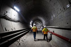 Pictured is one of the new twin light-rail tunnels under downtown Los Angeles as seen summer 2019. Pictured is one of the new twin light-rail tunnels under downtown Los Angeles as seen summer 2019.