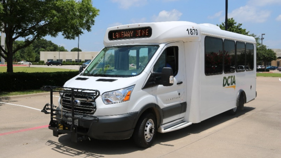 The on-demand service vehicles have seating for 12 passengers and are accessible to passengers with a mobility device.