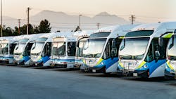 Foothill Transit currently has a fleet makeup that includes 33 battery-electric buses and 340 CNG buses. Foothill Transit currently has a fleet makeup that includes 33 battery-electric buses and 340 CNG buses.