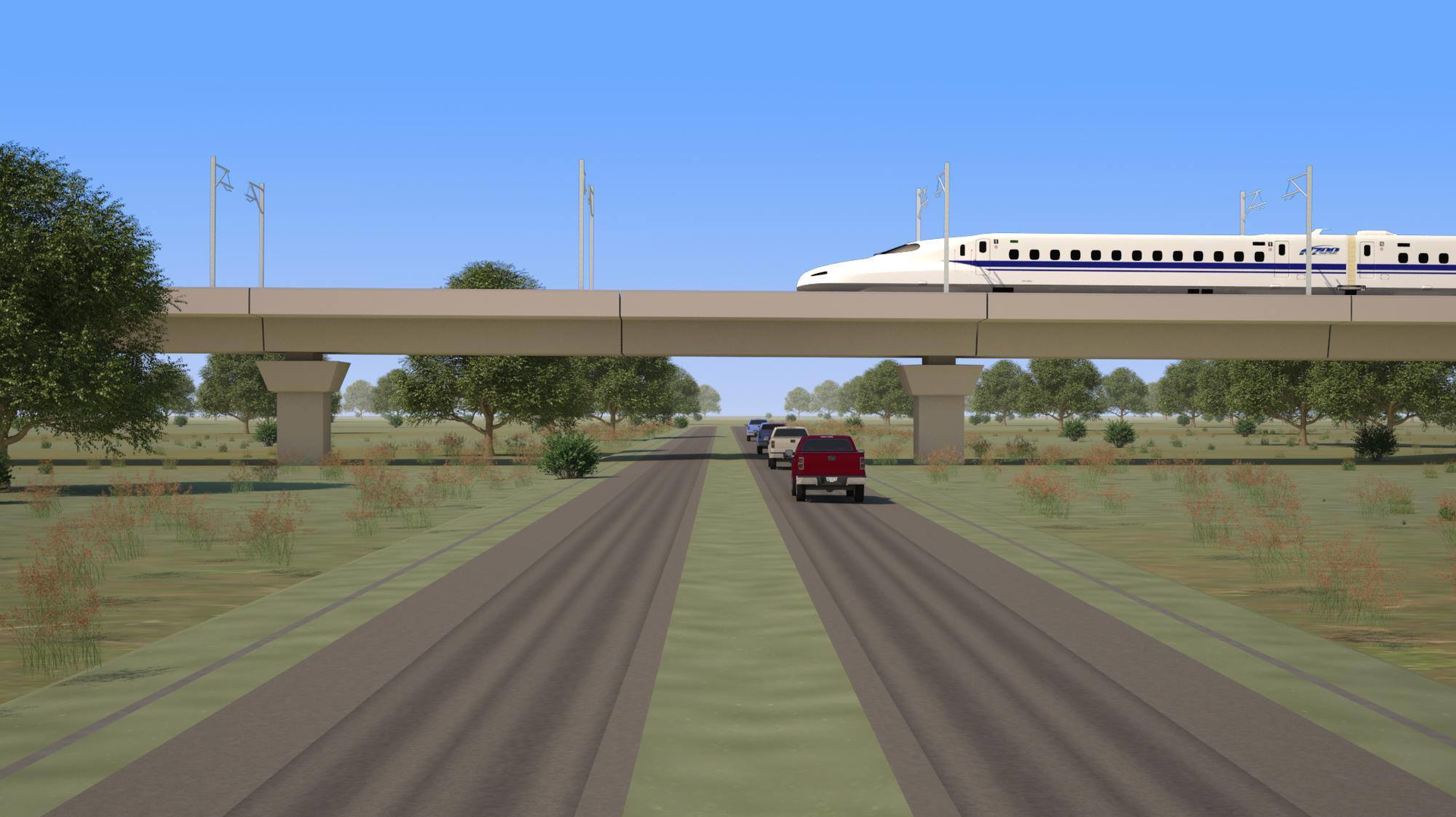 A rendering of the Texas Central high-speed rail project.