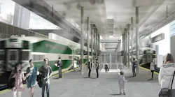 A rendering showing an enhanced Union Station.