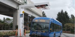 TransLink's strategy calls to convert route 100 and other routes to full electric operation by installing on-route chargers. TransLink's strategy calls to convert route 100 and other routes to full electric operation by installing on-route chargers.