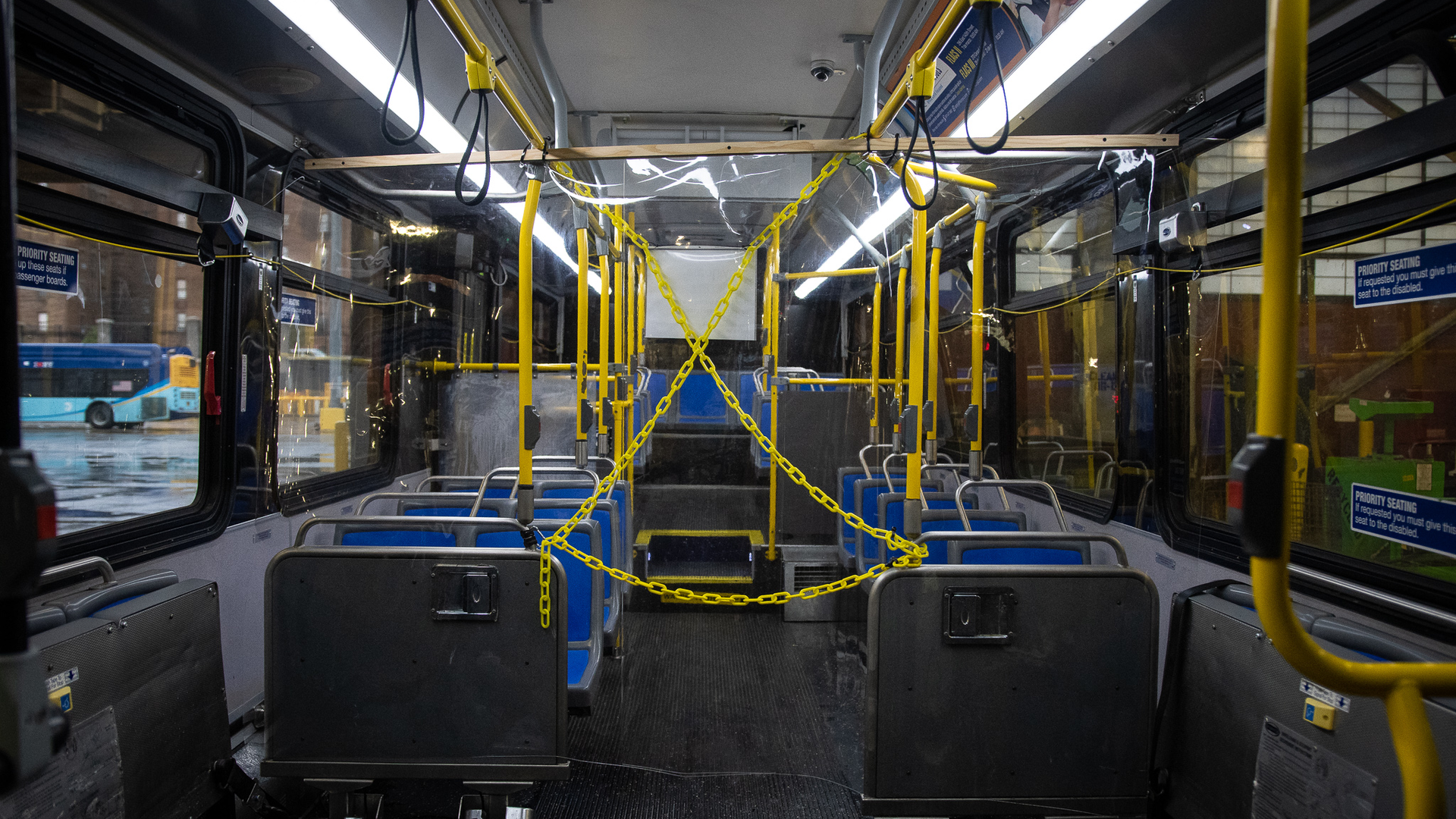 MTA installs plexiglass and vinyl barriers to protect employees and riders during the COVID-19 pandemic.