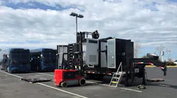 The MCI Service Center in Hayward welcomed an early March arrival of its first heavy-duty vehicle charger and expects the station to be fully operational by June