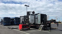 The MCI Service Center in Hayward welcomed an early March arrival of its first heavy-duty vehicle charger and expects the station to be fully operational by June The MCI Service Center in Hayward welcomed an early March arrival of its first heavy-duty vehicle charger and expects the station to be fully operational by June