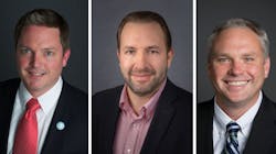 Left to right: Danny Brown, Custom Truck & Equipment; Curtis Bilow, Ames Construction and Allan Branham, B4 Solutions, LLC. Left to right: Danny Brown, Custom Truck & Equipment; Curtis Bilow, Ames Construction and Allan Branham, B4 Solutions, LLC.