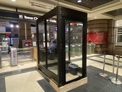 RTA also installed plexiglass enclosures for booth attendants at Tower City Station.