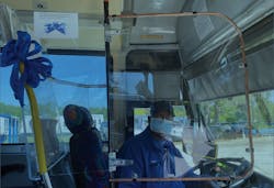 Plexiglass barriers have been installed on all commuter and circulating vehicles. Plexiglass barriers have been installed on all commuter and circulating vehicles.