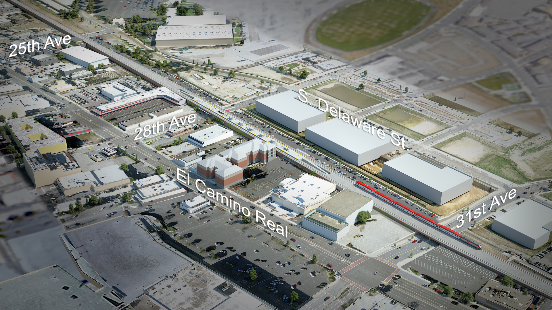 Rendering of the completed 25th Ave Grade Separation Project.