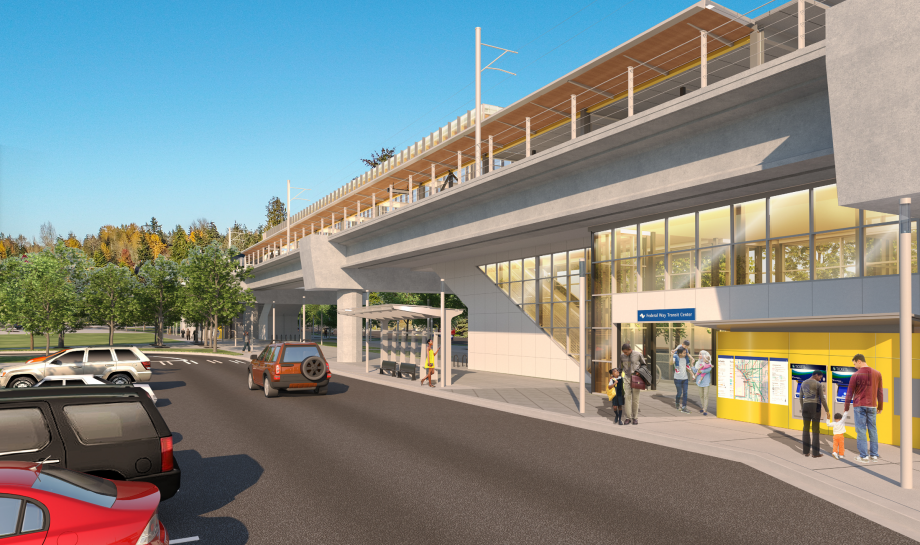 Rendering of Sound Transit's future Federal Way Transit Center.
