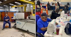 St. Louis Metro team members fabricate polycarbonate shields and sew face masks. St. Louis Metro team members fabricate polycarbonate shields and sew face masks.