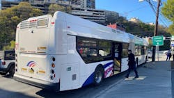 The new articulated buses began serving bus route 126 on April 28.