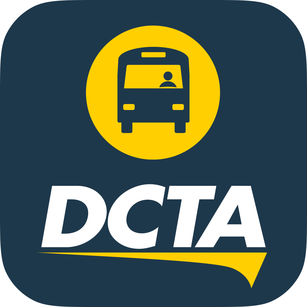 DCTA's newly branded microtransit app features DCTA's logo as the identifying icon.