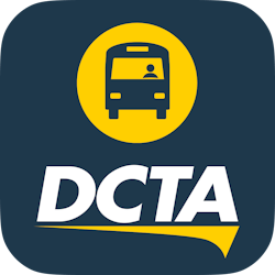 DCTA&apos;s newly branded microtransit app features DCTA&apos;s logo as the identifying icon.