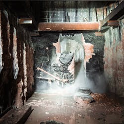 The boring machine broke through the concrete wall near the 1.4-million-square-foot West Hall convention center expansion. The boring machine broke through the concrete wall near the 1.4-million-square-foot West Hall convention center expansion.