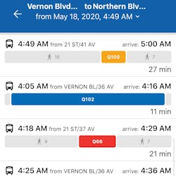 Essential workers can use the new app to navigate and take advantage of the MTA&rsquo;s enhanced bus service schedule.