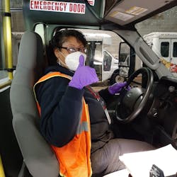 A Baltimore MTA driver operates a shuttle. A Baltimore MTA driver operates a shuttle.
