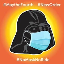 SCVTA had some fun with its mask mandate messaging on May 4. SCVTA had some fun with its mask mandate messaging on May 4.