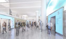 Rendering of the New York Penn Station Central Concourse.