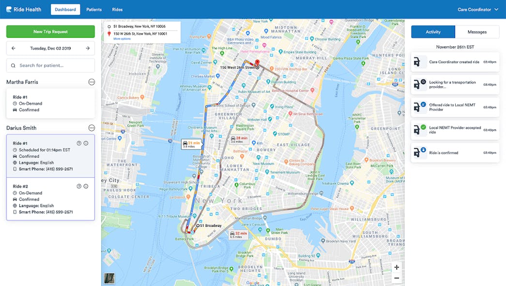 Ride Health launches COVID19 equipped transportation network for NYC