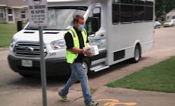 Transdev is working with its client TAPS to provide nonperishable food to those in need. Transdev is working with its client TAPS to provide nonperishable food to those in need.