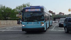 Q53 SBS bus, Queens Center, Queens Boulevard and Woodhaven Boulevard, Elmhurst, Queens.