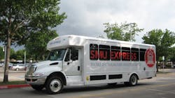 SMU Express is one of DART's highest shuttle ridership performers at an average daily passenger ridership of 871. SMU Express is one of DART's highest shuttle ridership performers at an average daily passenger ridership of 871.