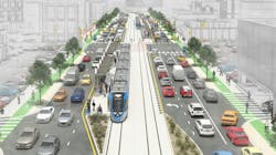 A rendering of future light-rail alignment that is part of Project Connect. A rendering of future light-rail alignment that is part of Project Connect.