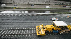 Maintenance-of-way equipment near Mercer Island Station on Sound Transit's East Link project.