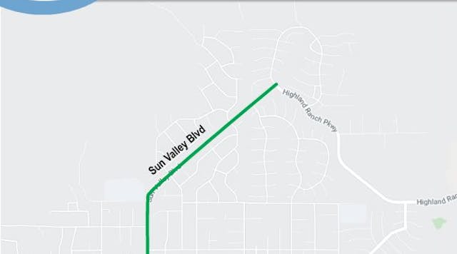 Phase one of the project includes improvements on Sun Valley Boulevard from 7th Avenue to Highland Ranch Parkway.