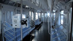MTA is now using ultraviolet disinfecting technology on full trains. MTA is now using ultraviolet disinfecting technology on full trains.