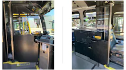 The CV-19 Plexiglass Shields are made of high-impact plexiglass and are being installed between the operator and passengers.