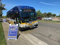 Wi-Fi buses serve as hotspots. Wi-Fi buses serve as hotspots.