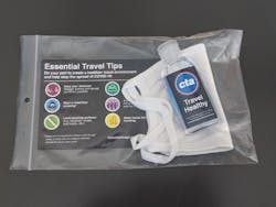 CTA&apos;s Travel Healthy kit includes hand sanitizer, reusable mask and travel safety tips.