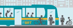 The BRT service is slated to begin construction spring 2021 with revenue service starting fall 2022. The BRT service is slated to begin construction spring 2021 with revenue service starting fall 2022.