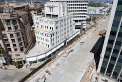 L.A. Metro&rsquo;s contractor accelerated the installation of hundreds of steel beams called piles below Wilshire Boulevard.