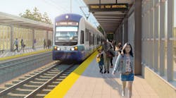 Rendering of future station. Rendering of future station.