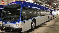 One of 21 new electric buses that will enter service on Edmonton Transit Service&apos;s network in late summer.