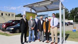 EMBARK and Tyler Outdoor celebrated the installation of Oklahoma City&apos;s 100th new bus shelter. The city has seen 100 new shelters within the past year.