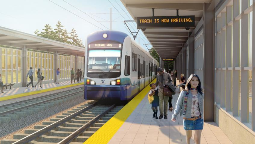 A rendering of what a future Federal Way Light Rail Extension station could look like.