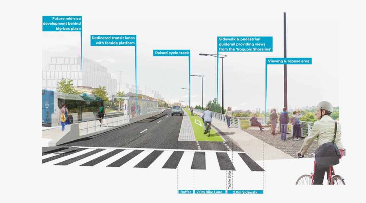 A rendering of what a possible future Dundas BRT corridor could look like.