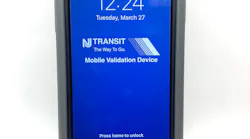 NJ Transit implements the use of handheld mobile devices to scan and validate tickets.