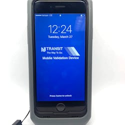 NJ Transit implements the use of handheld mobile devices to scan and validate tickets.